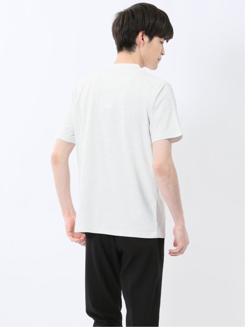 メッシュ かすれプリント クルーネック半袖Tシャツ