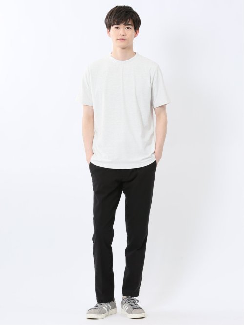 メッシュ かすれプリント クルーネック半袖Tシャツ