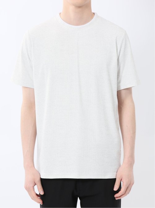 メッシュ かすれプリント クルーネック半袖Tシャツ