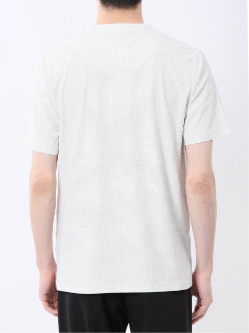 メッシュ かすれプリント クルーネック半袖Tシャツ
