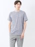 メッシュ かすれプリント クルーネック半袖Tシャツ