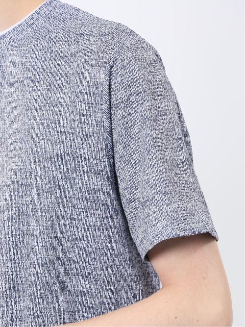 メッシュ かすれプリント クルーネック半袖Tシャツ