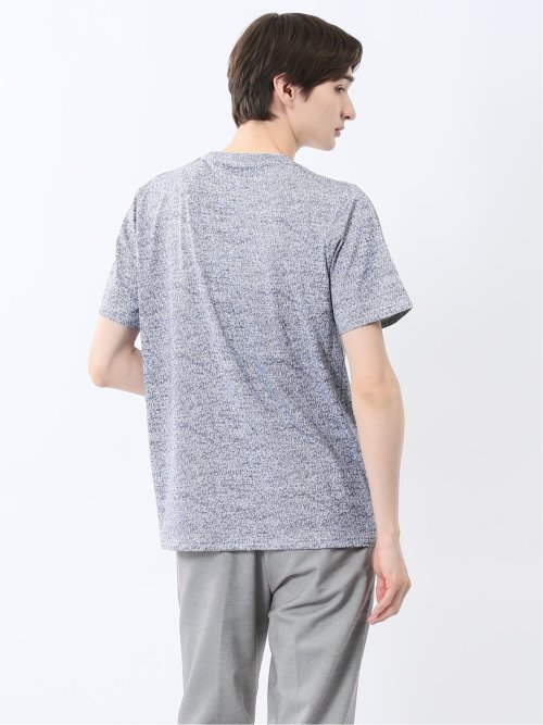 メッシュ かすれプリント クルーネック半袖Tシャツ