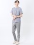 メッシュ かすれプリント クルーネック半袖Tシャツ