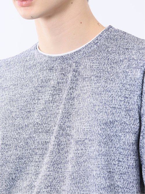 メッシュ かすれプリント クルーネック半袖Tシャツ