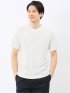 市松 ジャガード Vネック 半袖 Tシャツ