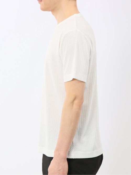 市松 ジャガード Vネック 半袖 Tシャツ