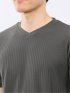 市松 ジャガード Vネック 半袖 Tシャツ