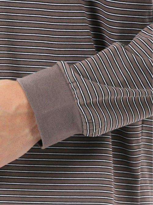 マルチボーダー クルーネック長袖Tシャツ