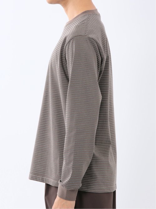 マルチボーダー クルーネック長袖Tシャツ