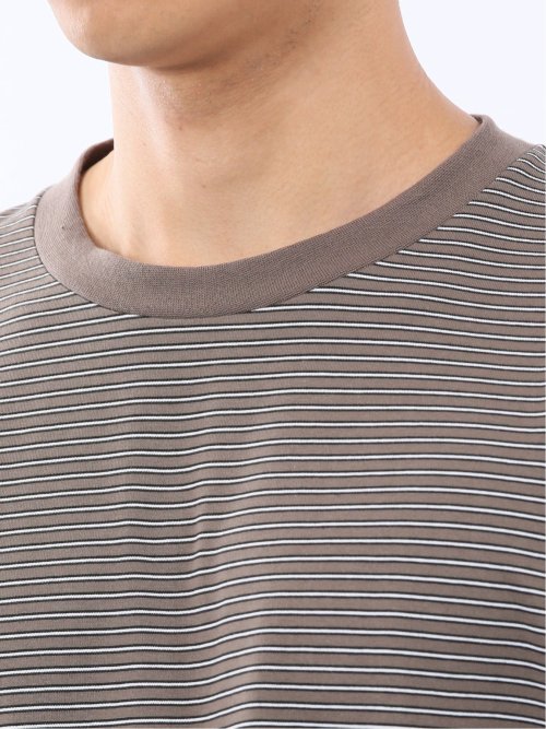 マルチボーダー クルーネック長袖Tシャツ