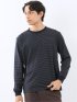 マルチボーダー クルーネック長袖Tシャツ