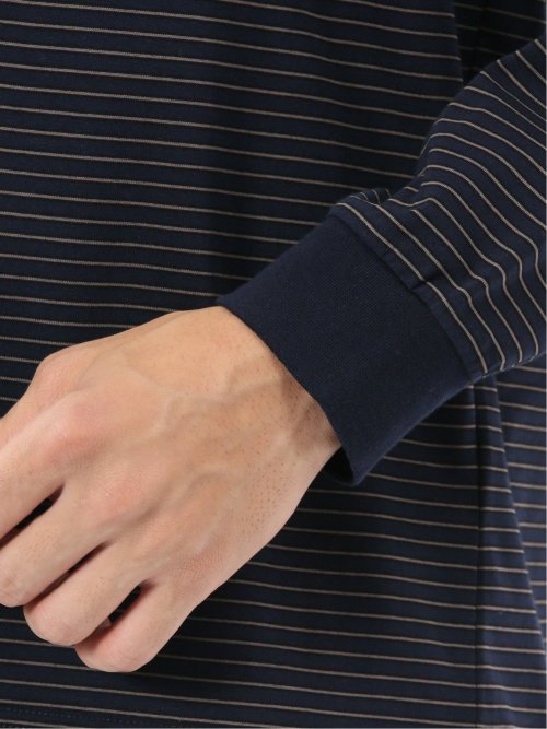 マルチボーダー クルーネック長袖Tシャツ