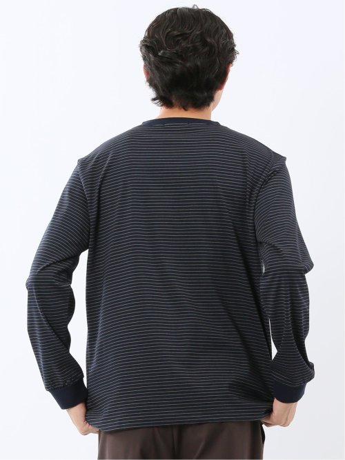 マルチボーダー クルーネック長袖Tシャツ