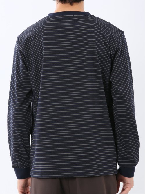 マルチボーダー クルーネック長袖Tシャツ