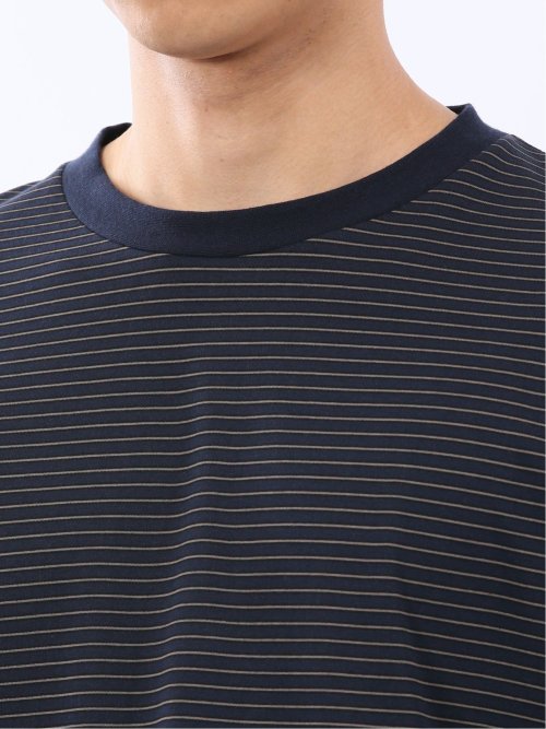 マルチボーダー クルーネック長袖Tシャツ