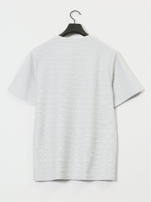 ピンタックボーダー クルーネック半袖Tシャツ