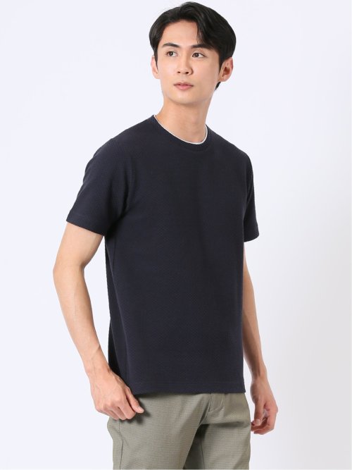 ハニカム ブリスター クルーネック 半袖 Tシャツ