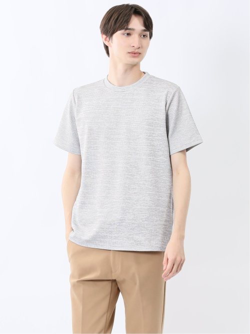 ハイストレッチ メランジ クルーネック半袖Tシャツ