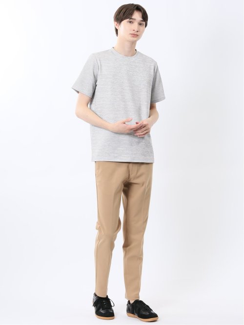 ハイストレッチ メランジ クルーネック半袖Tシャツ