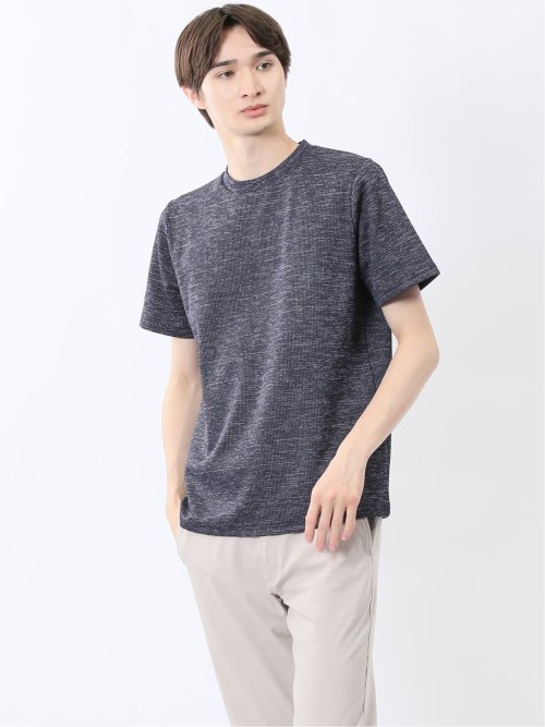 ハイストレッチ メランジ クルーネック半袖Tシャツ