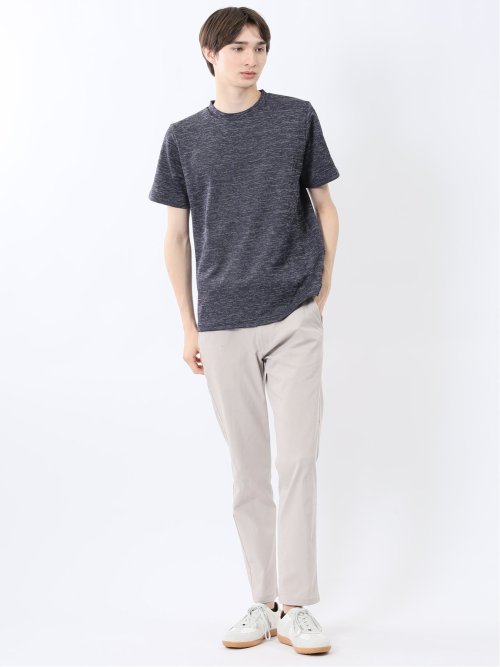 ハイストレッチ メランジ クルーネック半袖Tシャツ