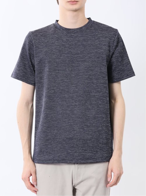 ハイストレッチ メランジ クルーネック半袖Tシャツ