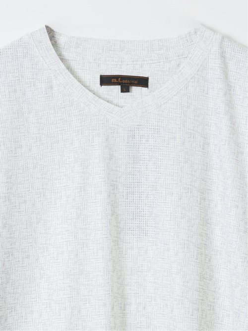 かすれプリント Vネック 半袖 Tシャツ