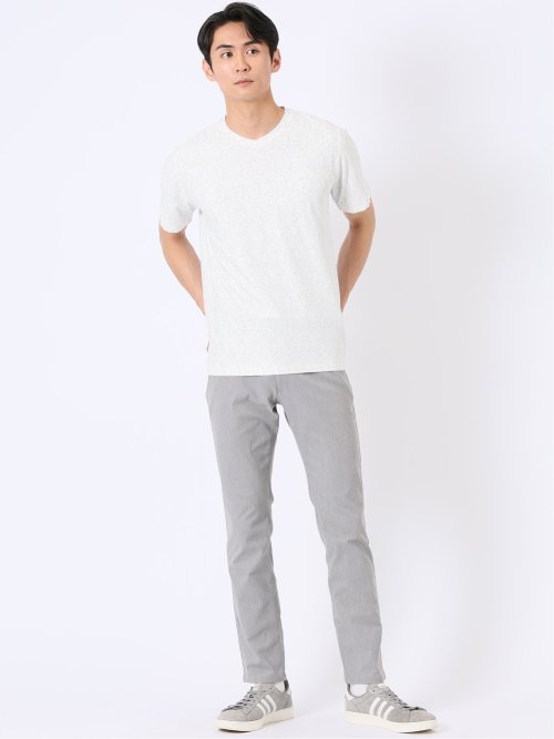 かすれプリント Vネック 半袖 Tシャツ