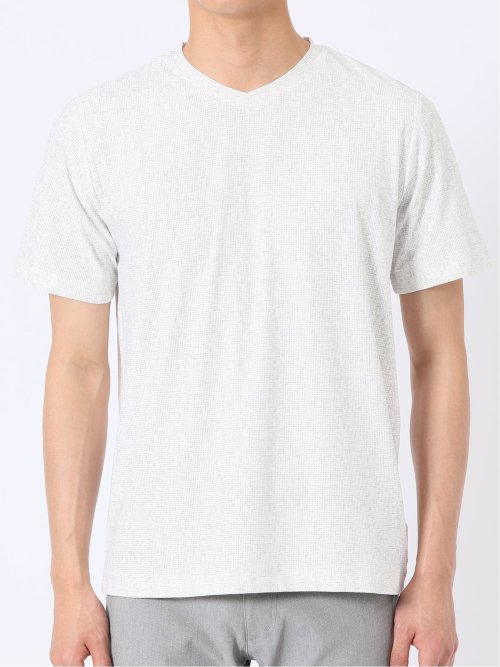 かすれプリント Vネック 半袖 Tシャツ