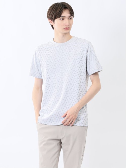 プレーティングジャガード クルーネック半袖Tシャツ