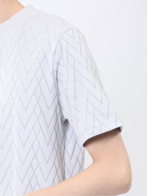 プレーティングジャガード クルーネック半袖Tシャツ