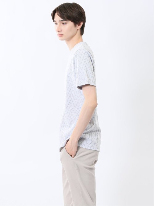 プレーティングジャガード クルーネック半袖Tシャツ
