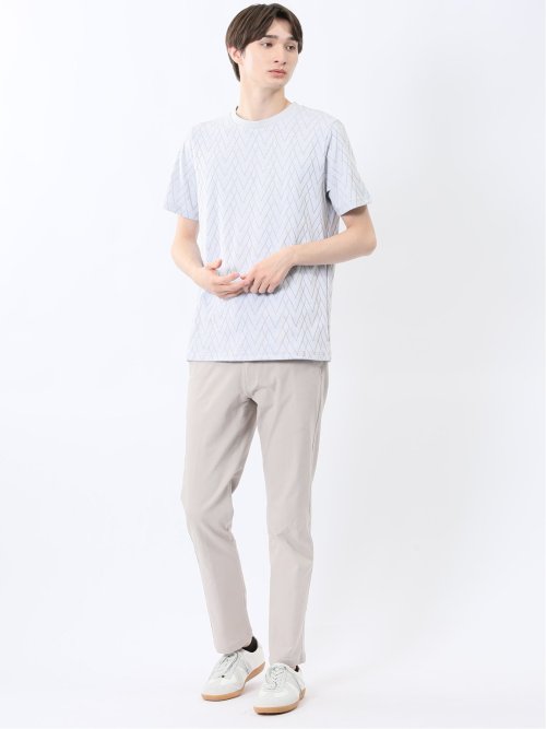 プレーティングジャガード クルーネック半袖Tシャツ