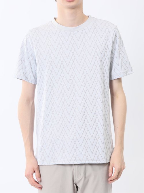 プレーティングジャガード クルーネック半袖Tシャツ