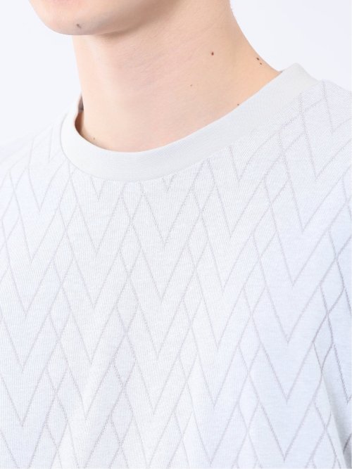 プレーティングジャガード クルーネック半袖Tシャツ