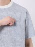 ストレッチ チェック プリント クルーネック 半袖 Tシャツ