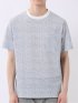 ストレッチ チェック プリント クルーネック 半袖 Tシャツ