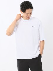 綿100% ロゴ刺繍 クルーネック半袖Tシャツ