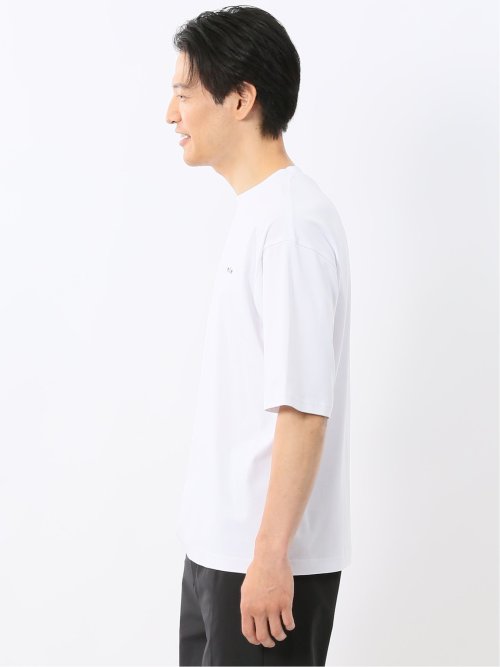 綿100% ロゴ刺繍 クルーネック半袖Tシャツ