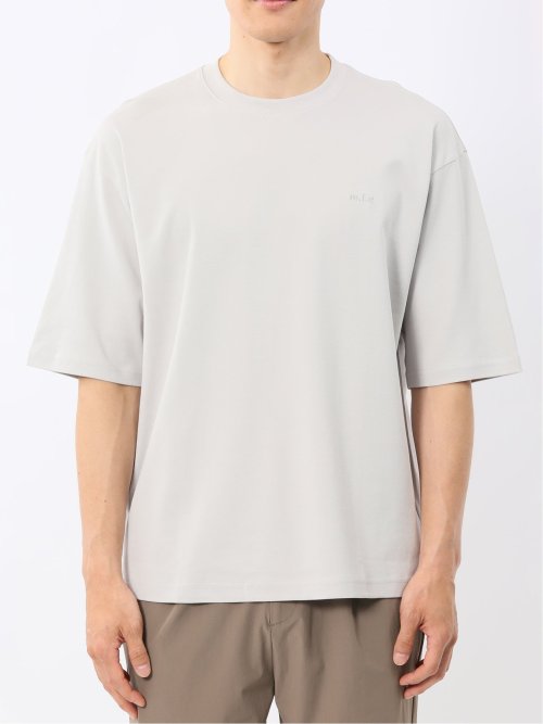 綿100% ロゴ刺繍 クルーネック半袖Tシャツ