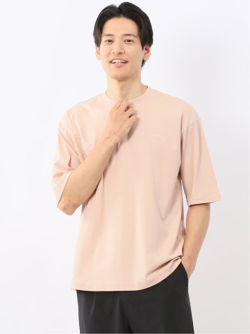 綿100% ロゴ刺繍 クルーネック半袖Tシャツ