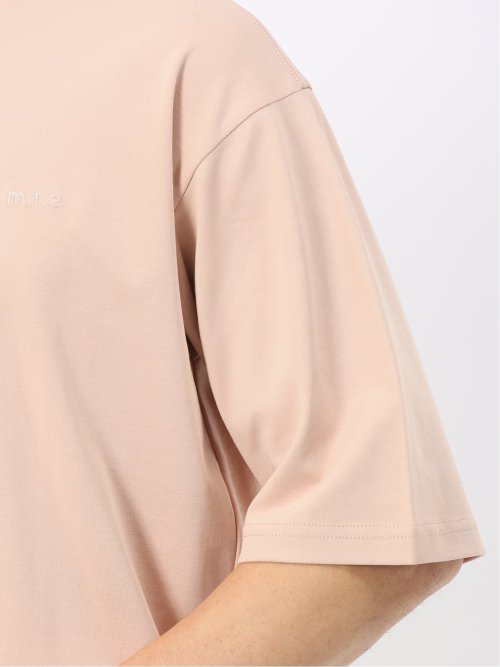 綿100% ロゴ刺繍 クルーネック半袖Tシャツ