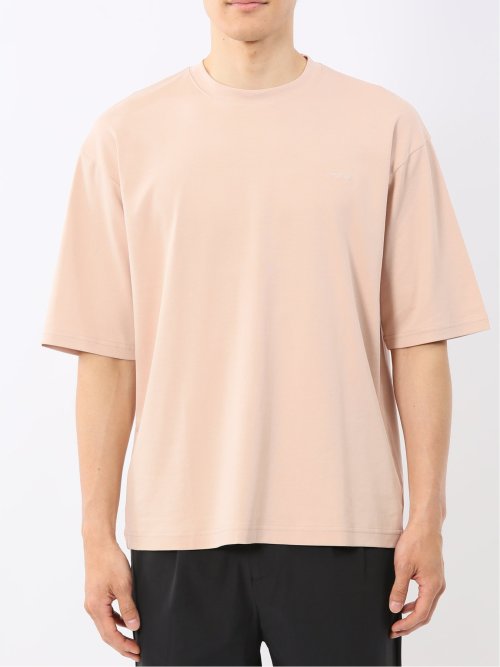 綿100% ロゴ刺繍 クルーネック半袖Tシャツ