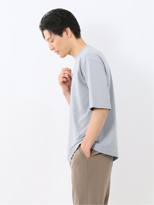 綿100% ロゴ刺繍 クルーネック半袖Tシャツ