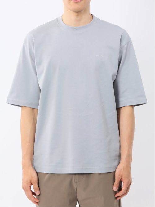 綿100% ロゴ刺繍 クルーネック半袖Tシャツ