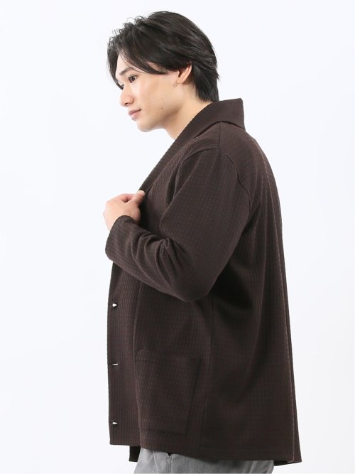 千鳥ジャガード ショールカーディガン