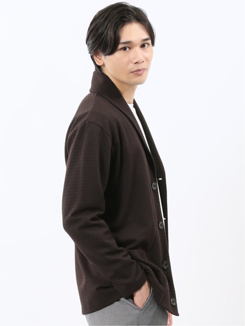 千鳥ジャガード ショールカーディガン