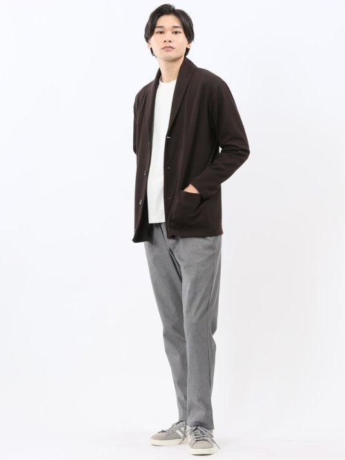 千鳥ジャガード ショールカーディガン