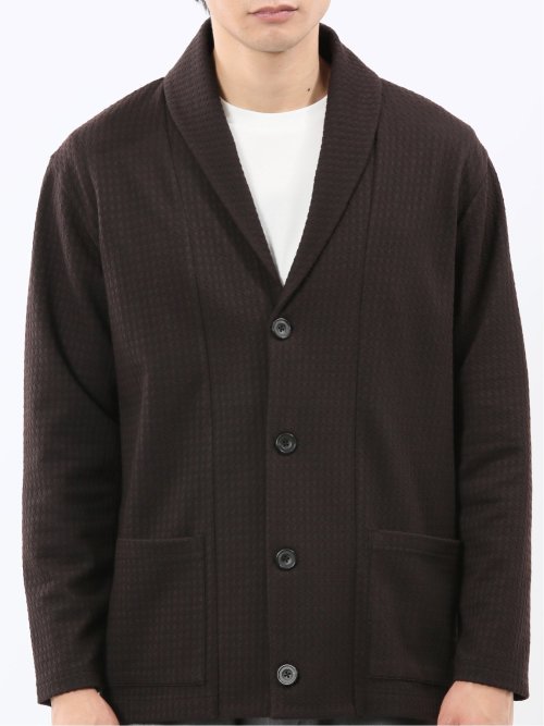 千鳥ジャガード ショールカーディガン